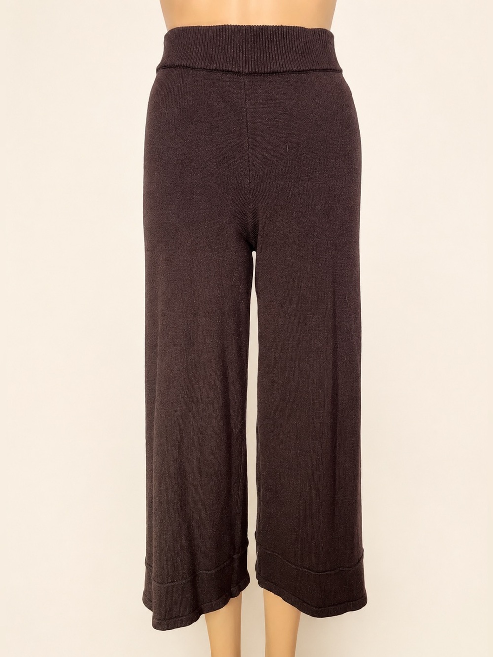 🤎✨ The Drop Chocolate Brown Cropped Wide-Leg Sweater Pants — M ✨🤎